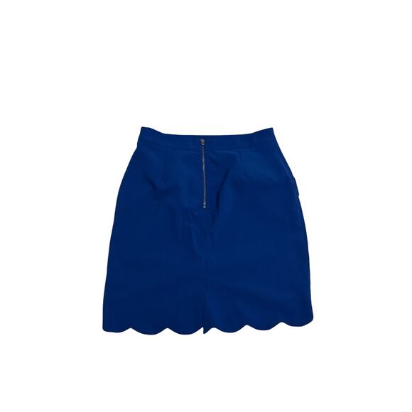 Brixon Ivy Women's Small Ivy Royal Blue Pockets Ruffle Short Pencil Skirt - Picture 7 of 9